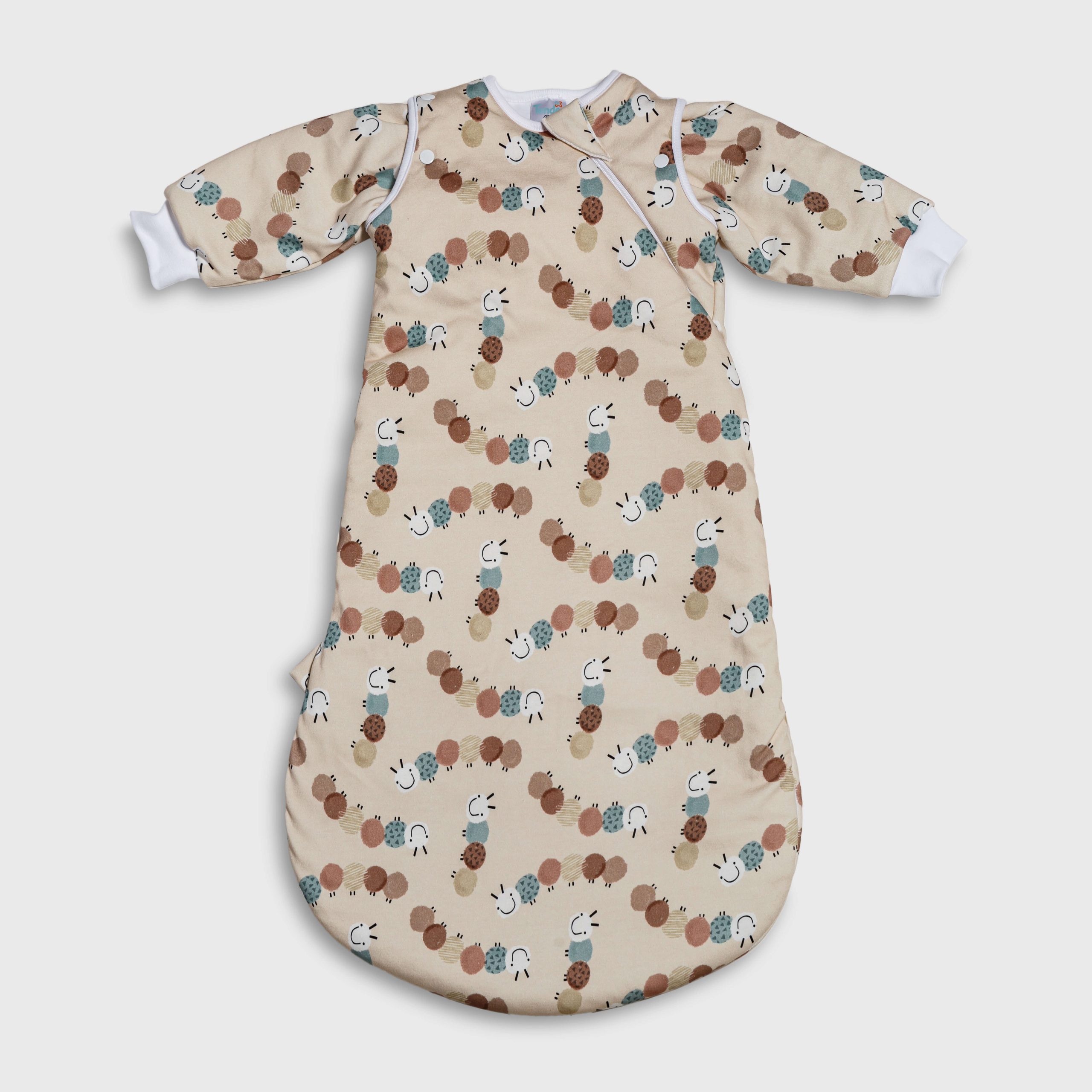 Tender Βρεφικός Υπνόσακος Marble 2.5 Tog Με Αποσπόμενα Μανίκια Caterpillar Μπεζ 2714-1