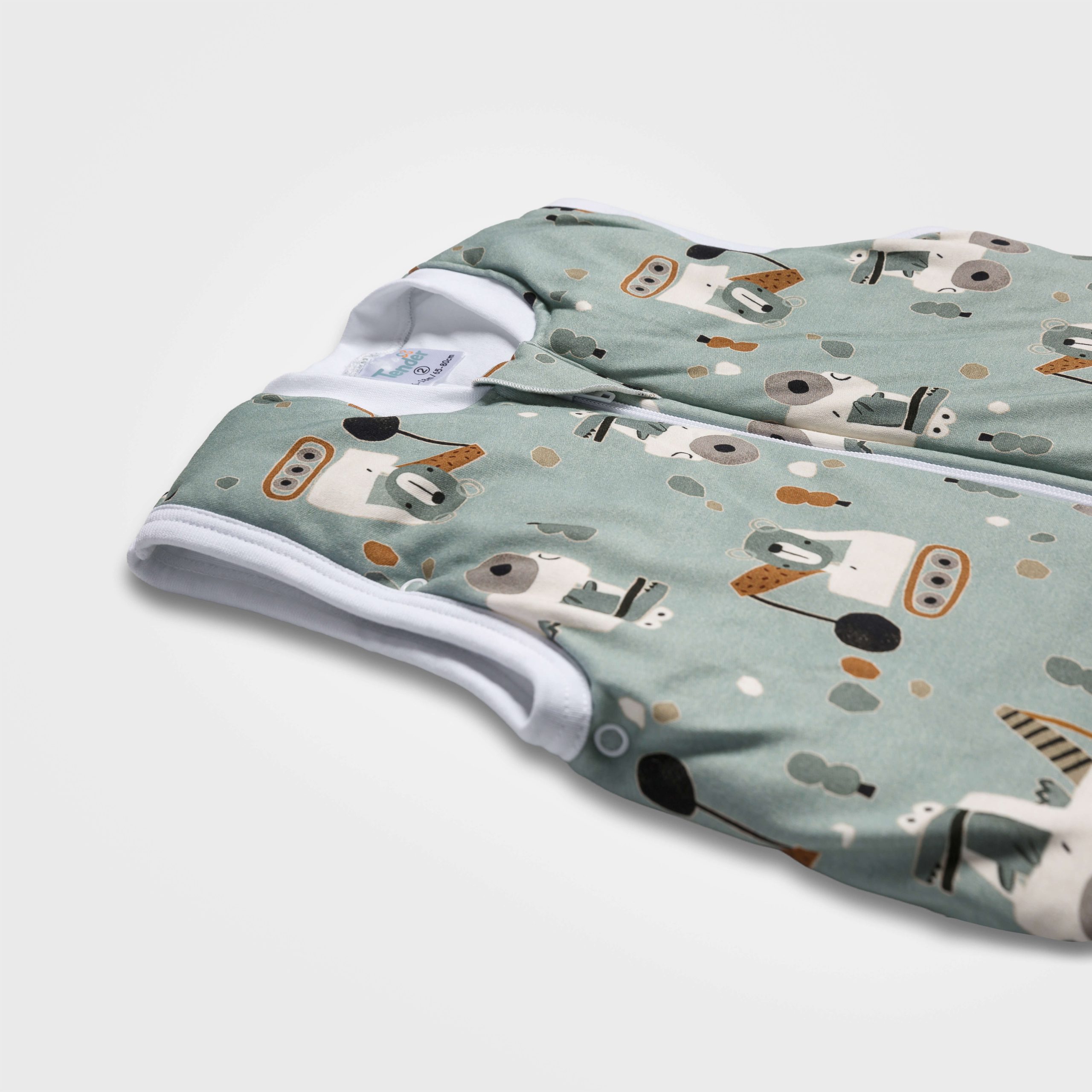 Tender Παιδικός Υπνόσακος Classic 2.5 Tog Με Πόδια Και Αποσπόμενα Μανίκια Trucks Πράσινο 27121