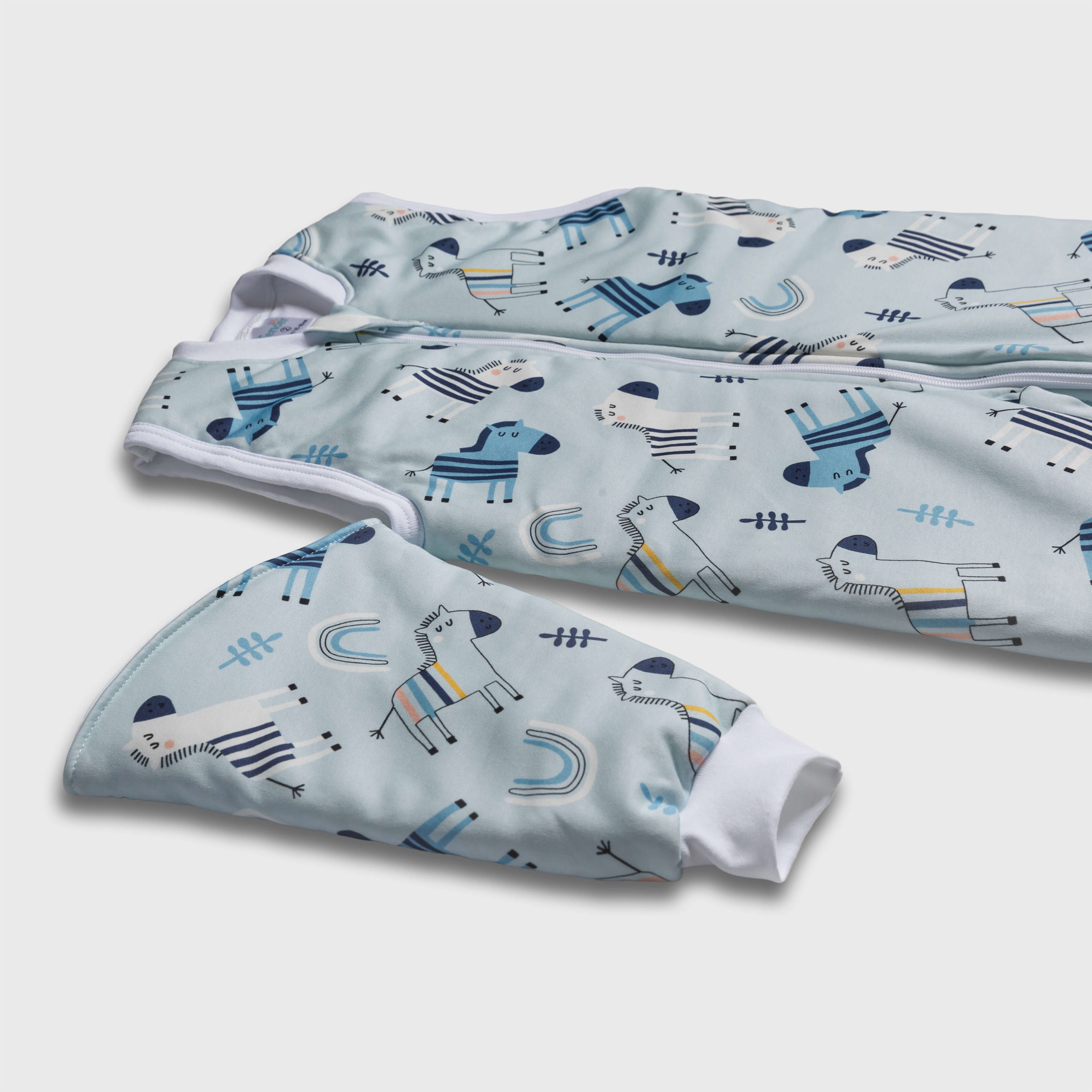 Tender Παιδικός Υπνόσακος Classic 2.5 Tog Με Οργανικό Βαμβάκι Πόδια και Αποσπόμενα Μανίκια Eco Zebra Σιέλ 27811